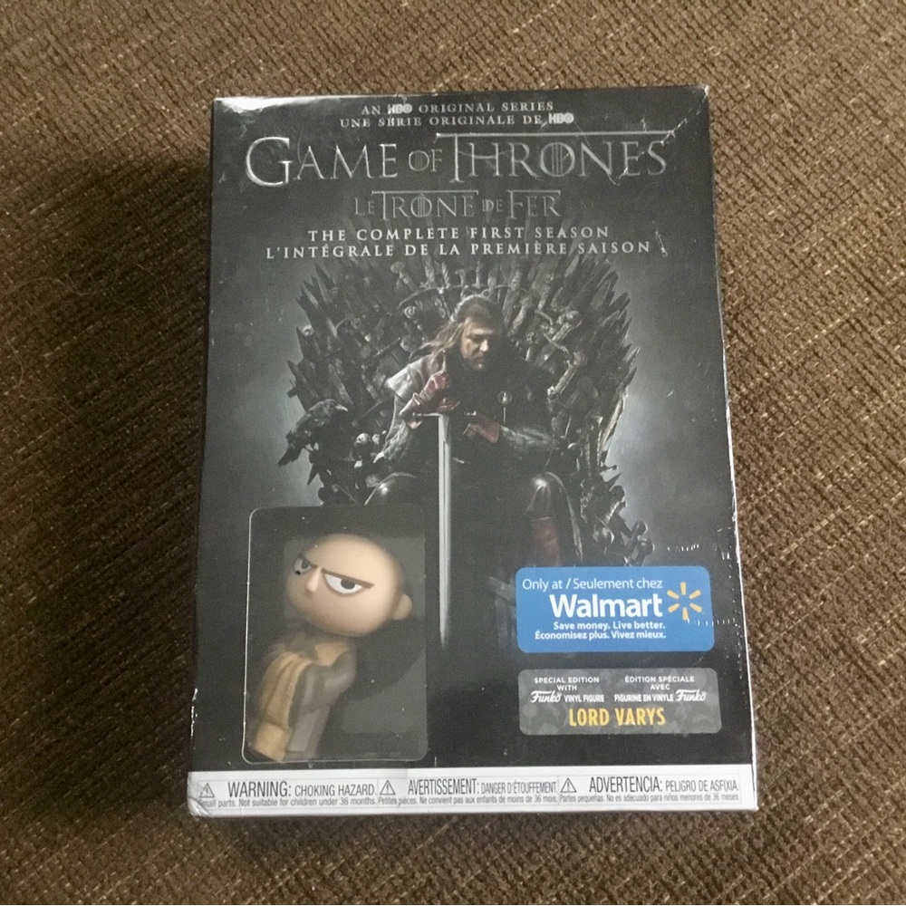 Game of Thrones complete first season dvd w/ Lord Varys Funko. New